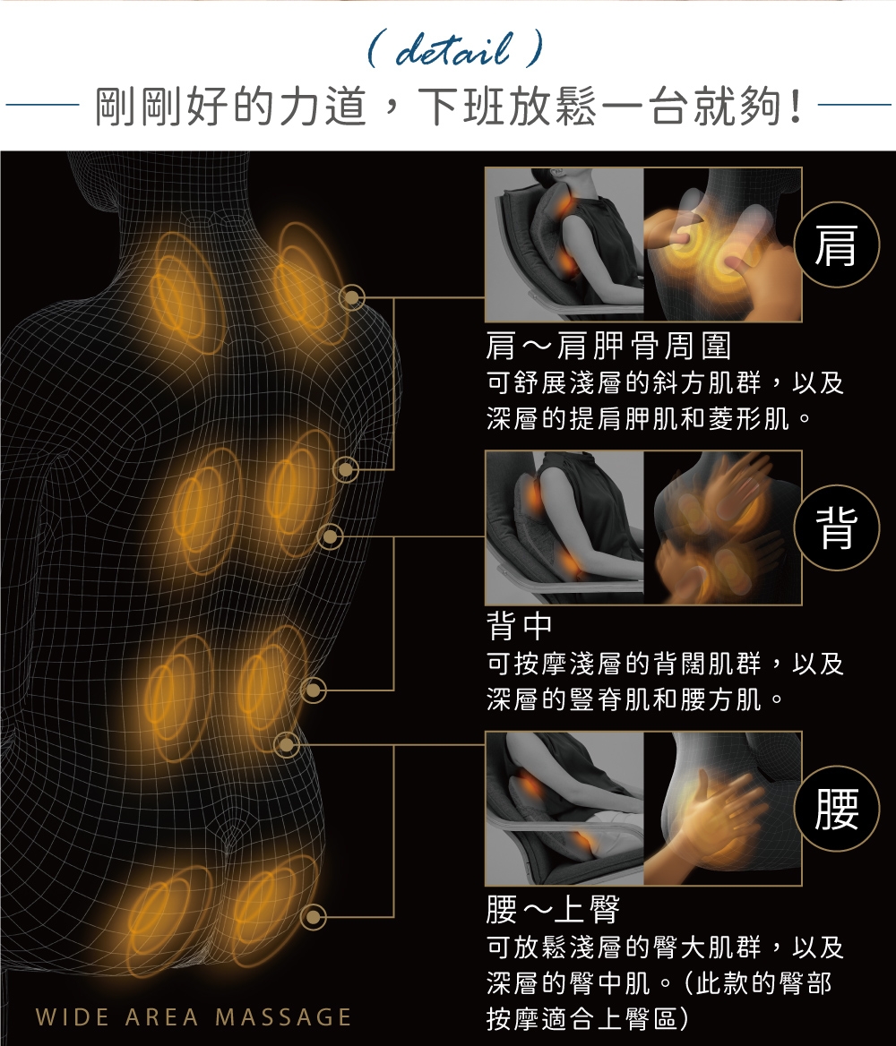 剛剛好的力道,下班放鬆一台就夠