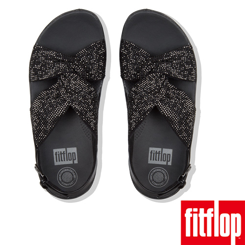 FitFlop TWISS CRYSTAL BACK-STRAP-黑色