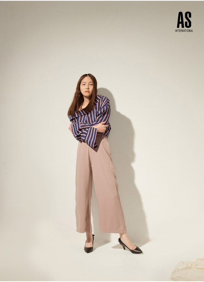 高跟鞋 AS 優雅蝴蝶結造型素面羊皮尖頭高跟鞋－黑