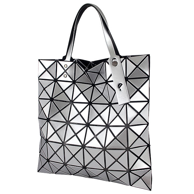 ISSEY MIYAKE 三宅一生BAOBAO三角方格6x6手提包(銀色/小)