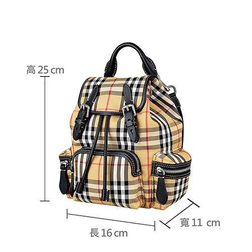 BURBERRY THE RUCKSACK經典VINTAGE格尼龍拼接牛皮軍旅斜背後背包(