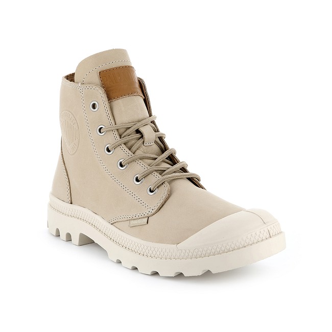 Palladium Pampa HI LTH UL經典皮革靴-男-米白