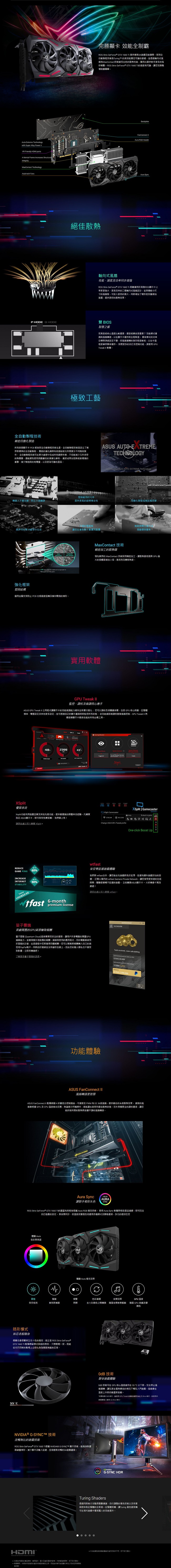 華碩ASUS ROG Strix GeForceGTX 1660Ti O6G GAMING顯示卡