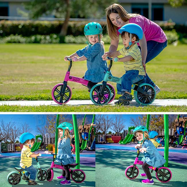 Y-Volution VELO Junior可變單雙輪模式平衡滑步車/學步車-藍