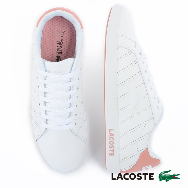 LACOSTE 女用休閒鞋-粉橘