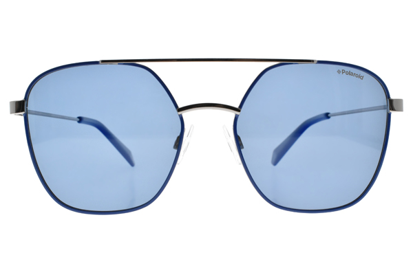 Polaroid 偏光太陽眼鏡 潮流飛行款/藍銀 #PLD 6058S PJPC3