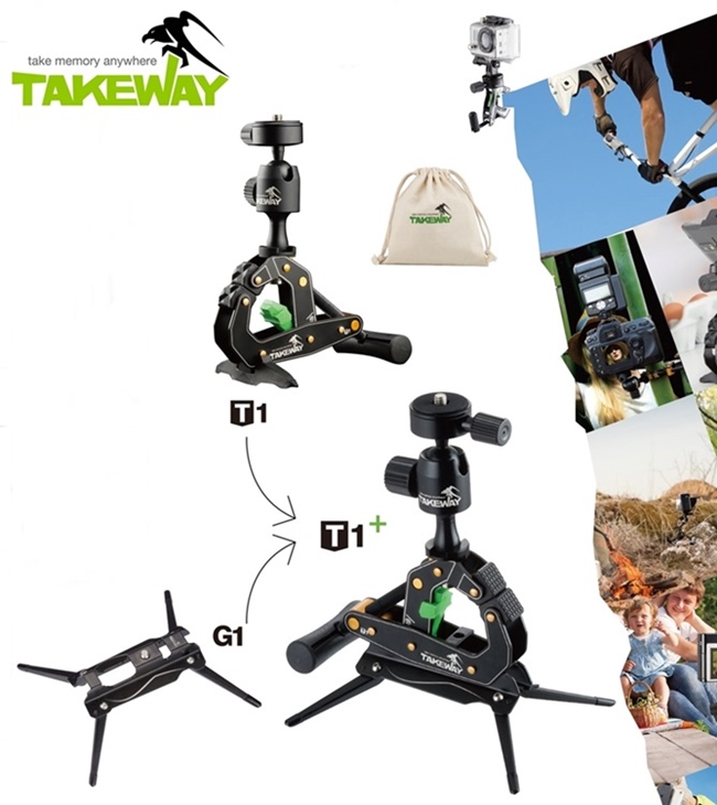 台灣製造Takeway T1+鉗式腳架即T1 Plus