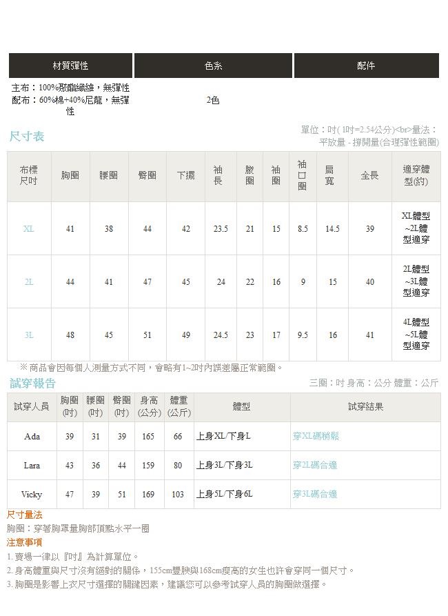 純色圓領設計剪裁拼接蕾絲七分袖洋裝-OB大尺碼