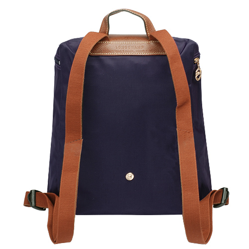 LONGCHAMP 官網新款摺疊暗釦/拉鍊後背包(深紫)