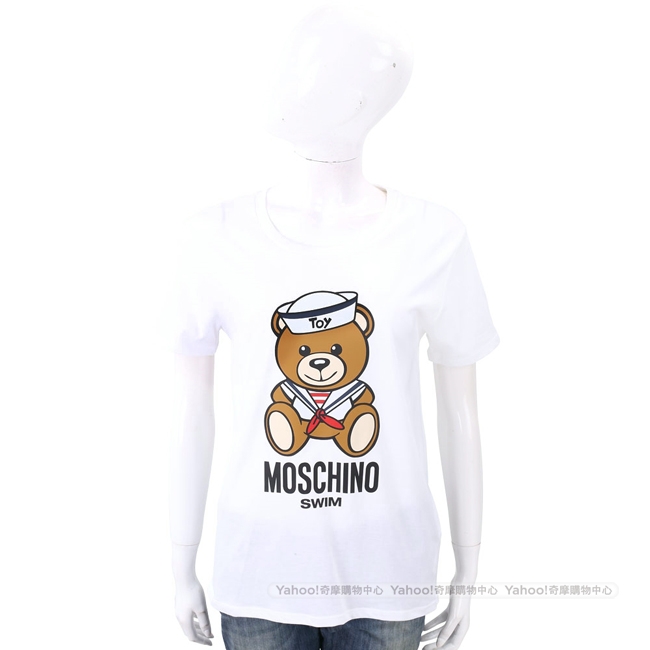 MOSCHINO Swim 水手泰迪熊寶寶白色棉質T恤