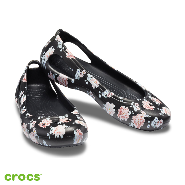 Crocs 卡駱馳 (女鞋) 卡笛印花平底鞋 205862-97J