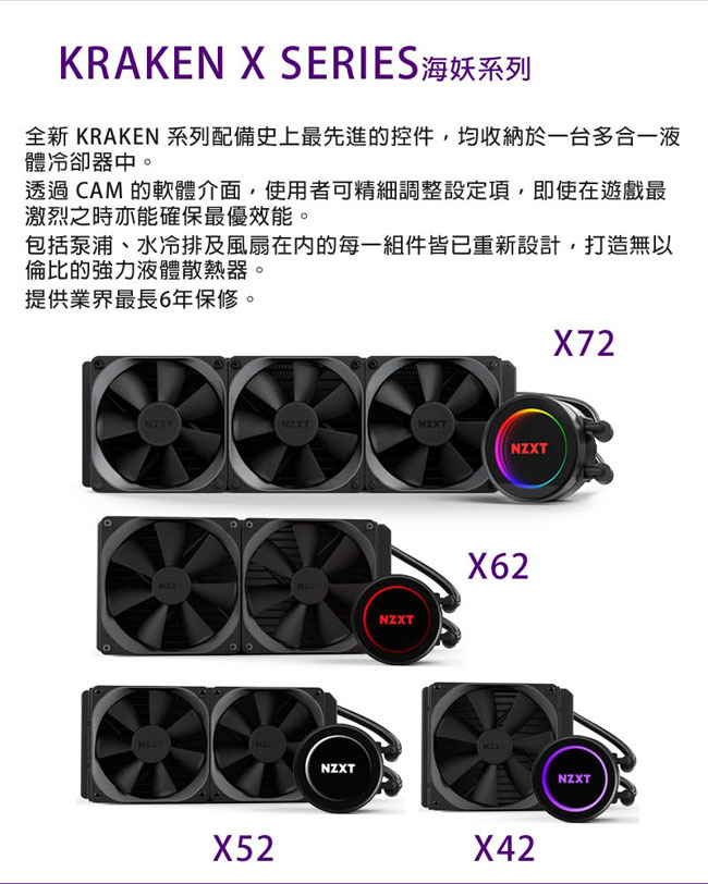 【NZXT】恩傑 KRAKEN海妖-液態冷卻器-X52