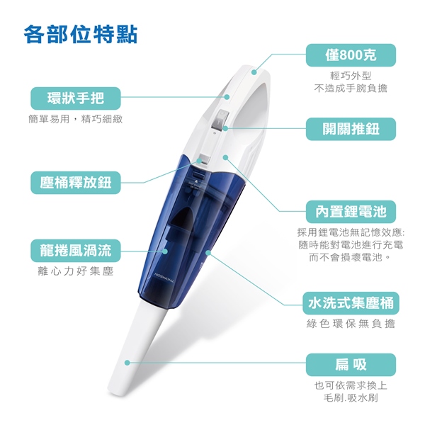 THOMSON 乾濕兩用手持無線吸塵器 TM-SAV16D