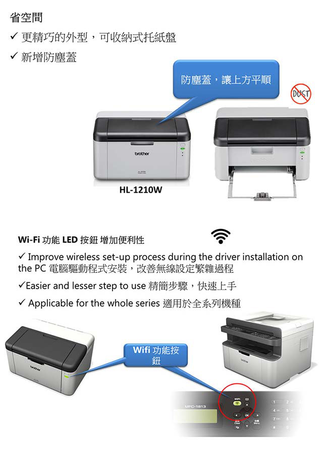 Brother HL-1210W 無線雷射印表機