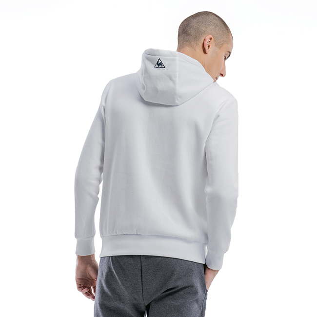 le coq sportif 法國公雞牌刷毛連帽外套 男-白