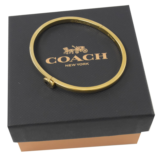 COACH C字LOGO細版手環(金)