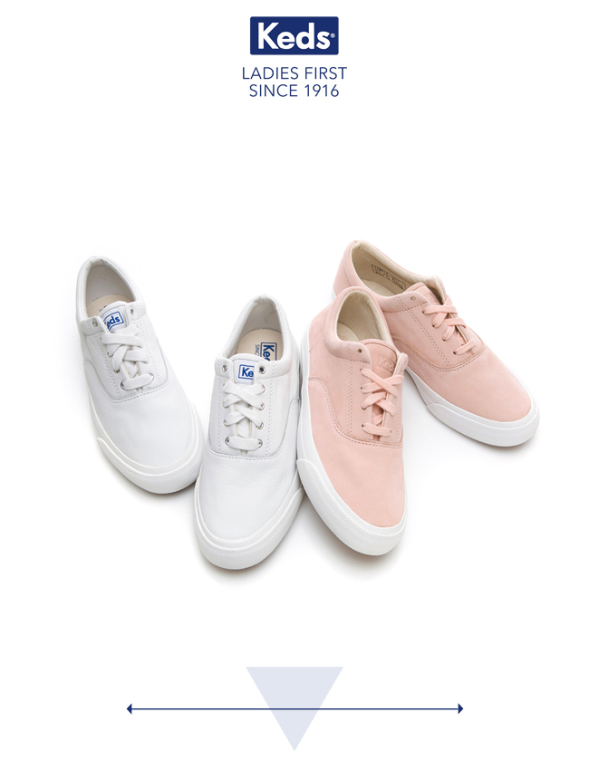 Keds ANCHOR 霧感復刻綁帶休閒鞋-粉橘