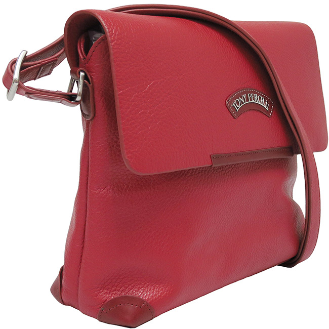 TONY PEROTTI 紅色牛皮肩背包