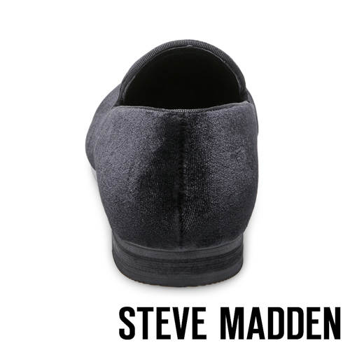 STEVE MADDEN-CRIMSON電繡絨面男士懶人鞋-絨黑