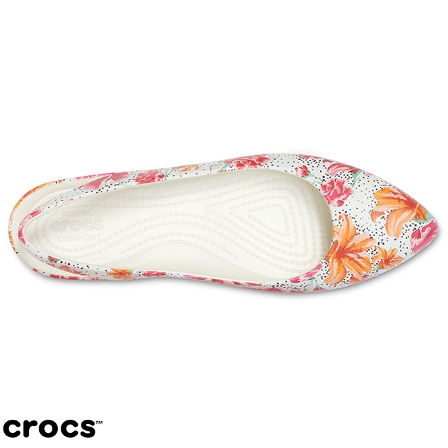 Crocs 卡駱馳 (女鞋) 伊芙花紋露跟鞋 204957-990