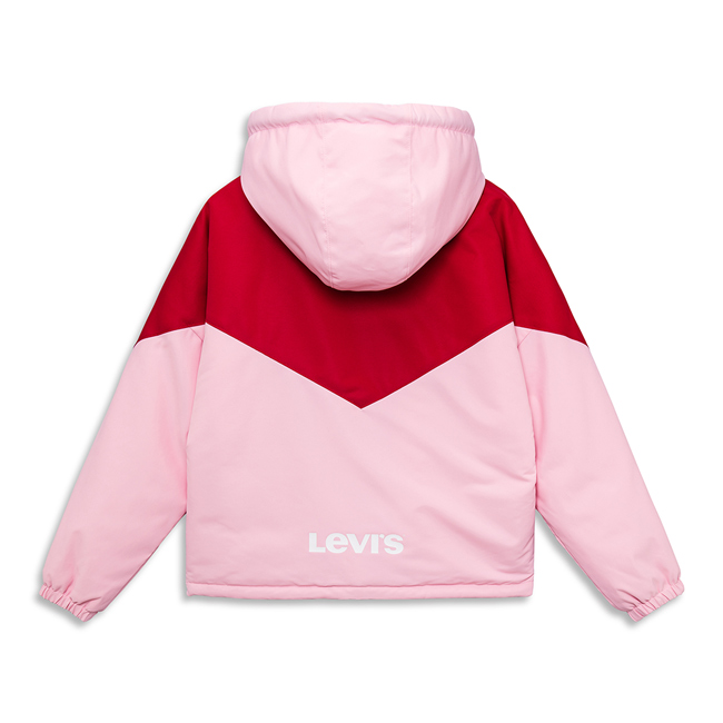 Levis 女款 風衣連帽外套色塊拼接 經典Logo