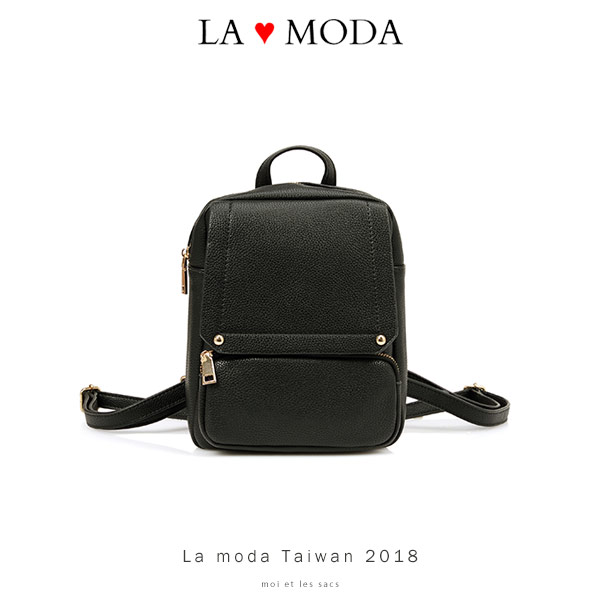 La Moda 完美穿搭一秒立即換包型多Way出遊防盜後背包(黑)