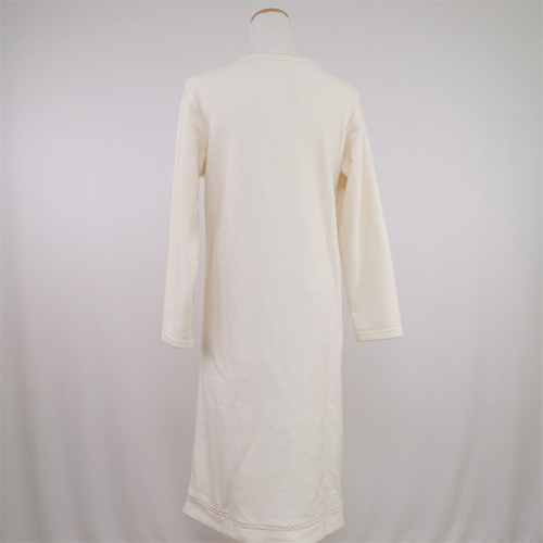 華歌爾睡衣-細絨 M-L 長袖睡衣裙裝(白黃)舒適睡衣-柔膚手感