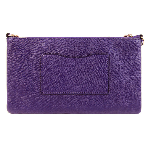 COACH 馬車防刮皮革鍊帶斜背包(紫)