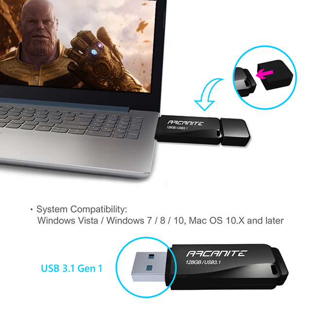 ARCANITE AK58USB 3.1 Gen1 高速隨身碟 128GB