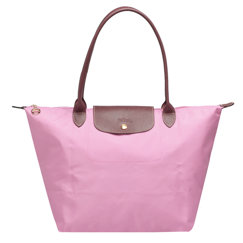 LONGCHAMP 經典 Le Pliage系列摺疊長把水餃包(大-粉紅色)