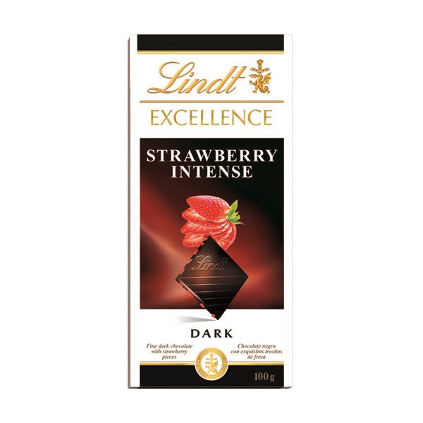 Lindt 瑞士蓮 極醇系列草莓口味黑巧克力(100g)