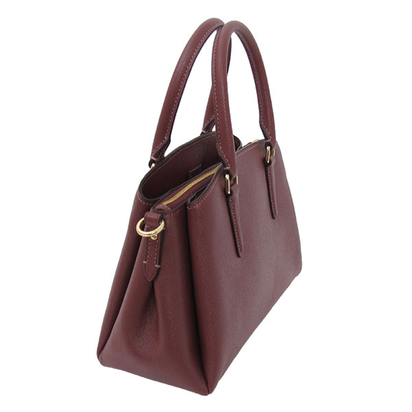 COACH 十字紋皮革 / Sage Carryall 手提兩用包(小款/莓酒紅)