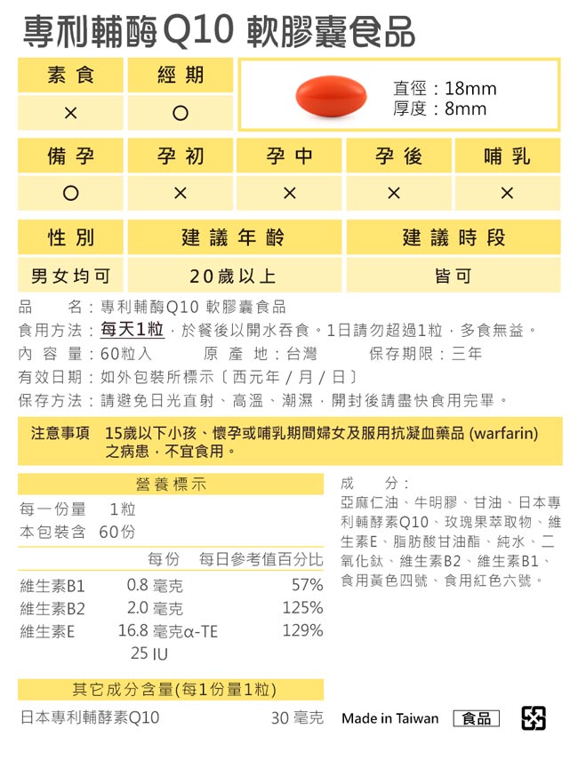 BHK’s 專利輔酶Q10 軟膠囊 (60粒/盒)