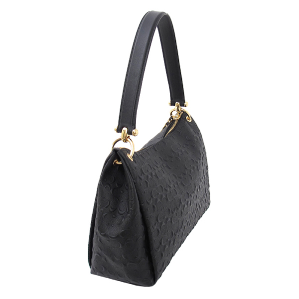 COACH 壓紋小牛皮 / 肩背兩用包(大款/黑色)