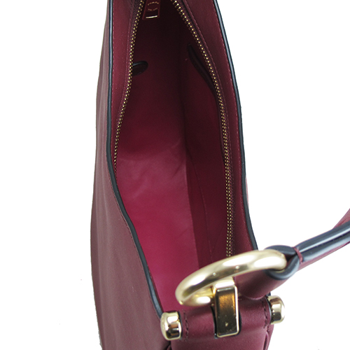 COACH專櫃馬車美型皮革手提肩斜兩用包(紫紅)