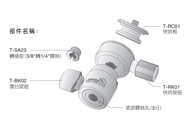 TAKEWAY萬向球型雲台T-B03