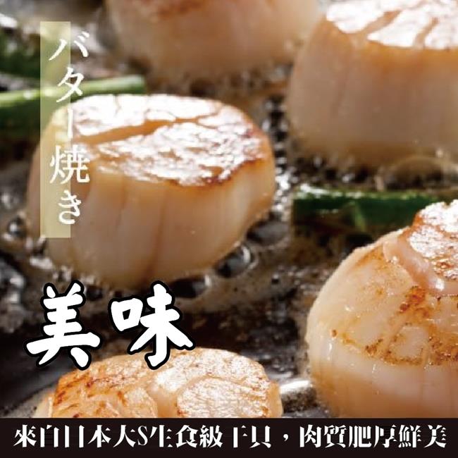【海陸管家】日本北海道大S生食級干貝9包(每包6顆/共約160g)