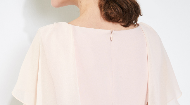 SO NICE氣質珍珠釦荷葉袖洋裝