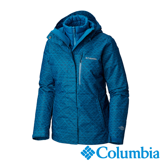 Columbia哥倫比亞 女款-Omni-HEAT鋁點保暖防水兩件式化纖外套-墨藍