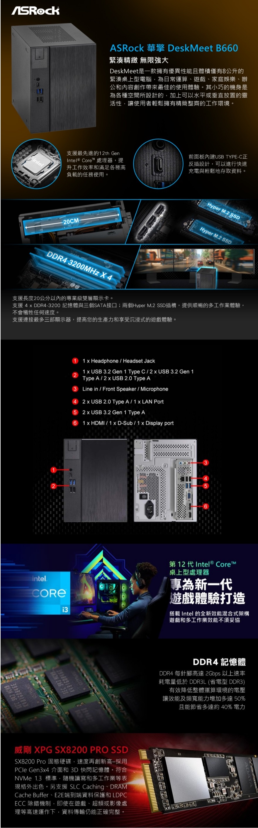 華擎系列【小進階5】i3-12100四核小型電腦(32G/512G SSD)《Meet