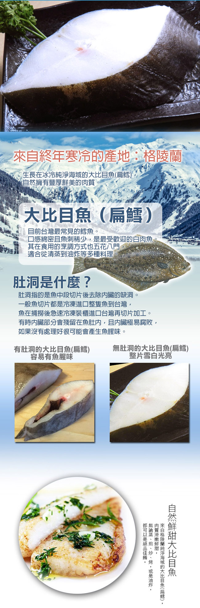 【好神】格陵蘭無肚洞比目魚(扁鱈)切片 8片組