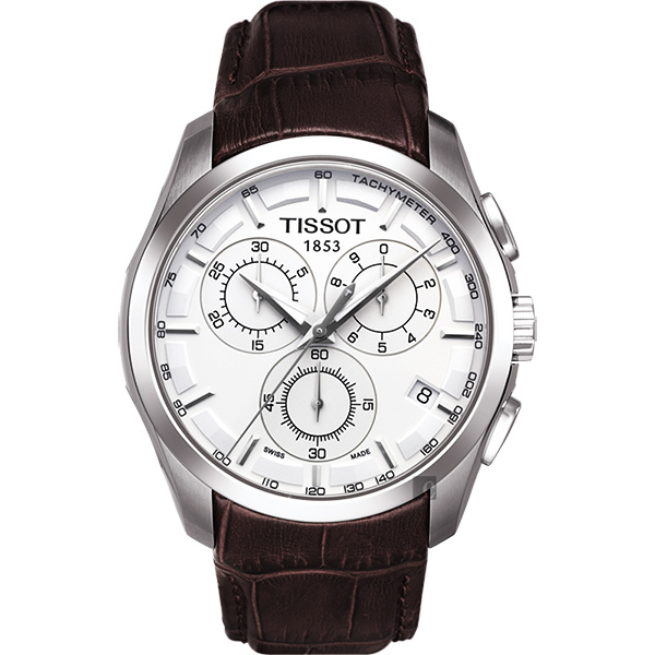 TISSOT Couturier 建構師系列計時腕錶-白/41mm