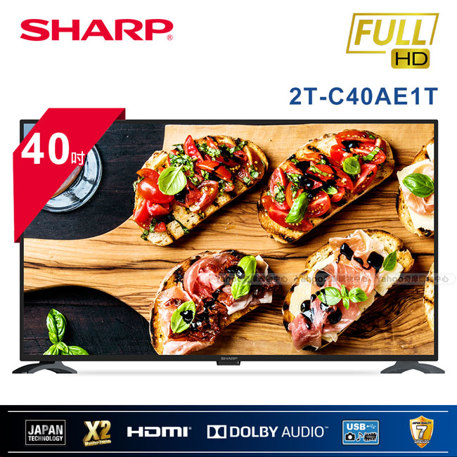 SHARP 夏普 40吋 FHD 智慧連網液晶顯示器 2T-C40AE1T