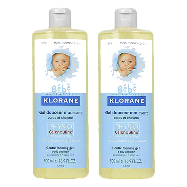 Klorane蔻蘿蘭 寶寶洗髮沐浴精 500ml 補充瓶雙入組