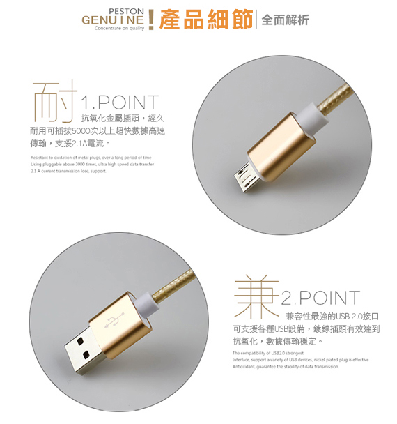 電池王 鋁合金編織MICRO USB 輕巧充電組( 旅充頭+充電傳輸線)