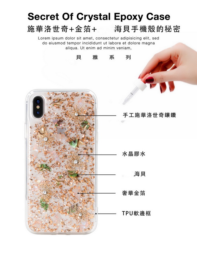 Kingxbar iPhone XR(6.1吋)施華洛世奇彩鑽+真花保護殼-飛燕草紫