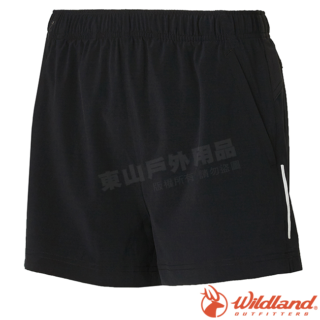 Wildland 荒野 W1505-54黑色 女四彈抗UV休閒運動短褲