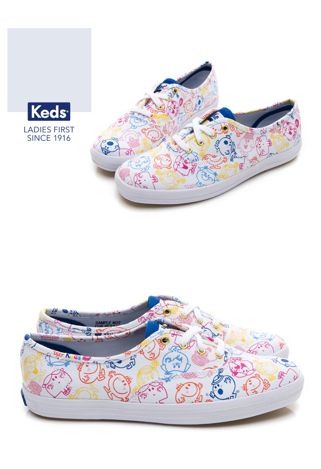 Keds x LITTLE MISS 繽紛印花綁帶休閒鞋-多彩