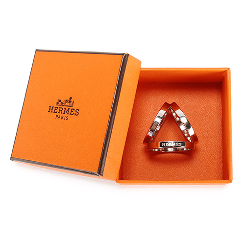 HERMES 經典Trio系列三重造型絲巾環-銀色