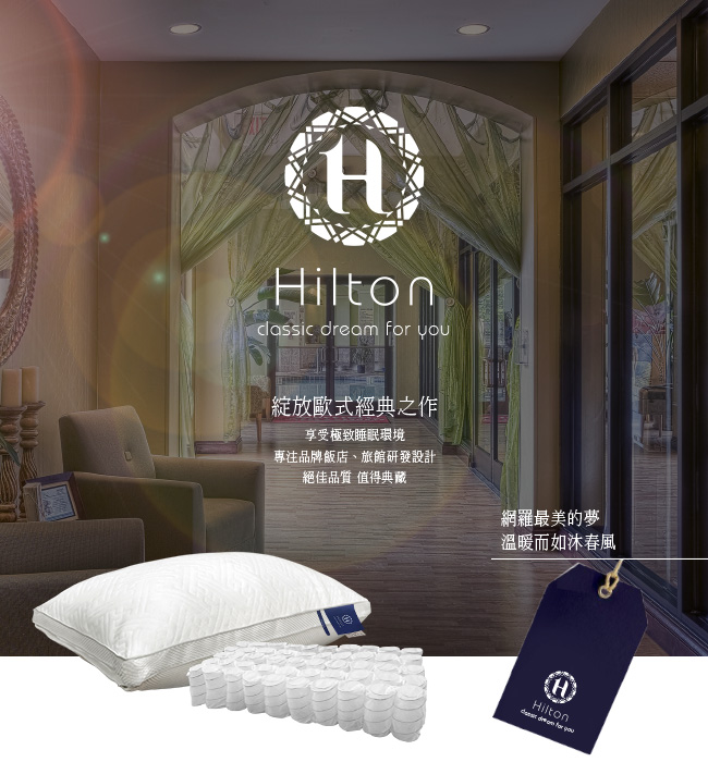 Hilton 希爾頓 VIP 6D立體透氣天絲獨立筒枕 1入